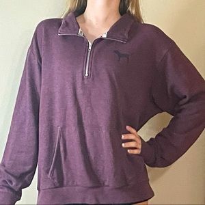 Victoria secret pink 3-4 zip sweater            Size: Large      Color:maroon